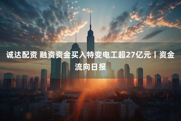 诚达配资 融资资金买入特变电工超27亿元丨资金流向日报